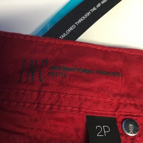 Inc Denim Petite Glamorous Red Skinny Leg Regular Fit Jeans Size 2P. NWT - Picture 11 of 13